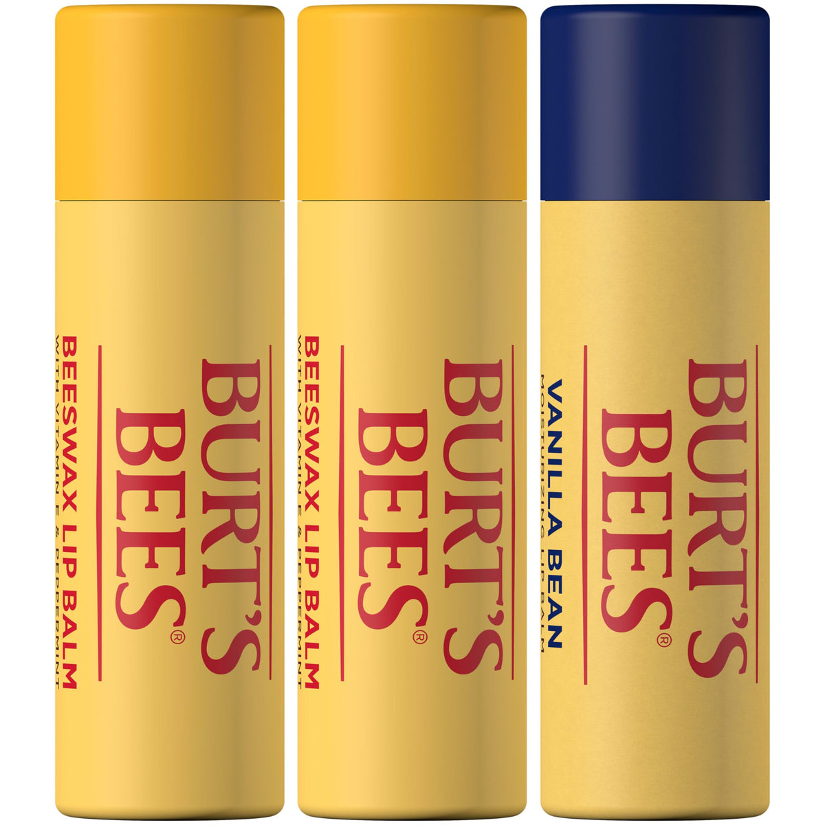 Burt's Bees Moisturizing Lip Balm, 2 Original Beeswax and 1 Vanilla Bean, 100% Natural Origin, 0.34 Ounce Each, 3 Paper Tubes, Pack May Vary Beauty & Personal Care Burt's Bees