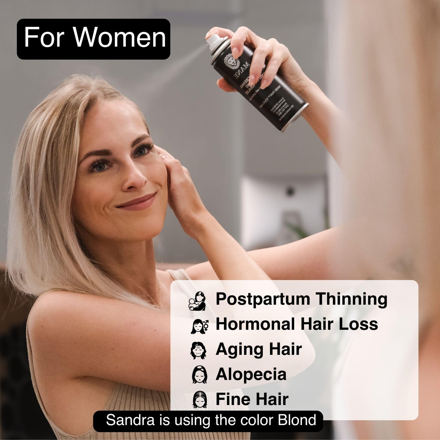 Mane Micro-Mineral Hair Thickening Spray & Root Touch Up Spray, Instant Volume & Root Cover Up for Thinning or Fine Hair, Buildable Coverage for Men Beauty & Personal Care MANE