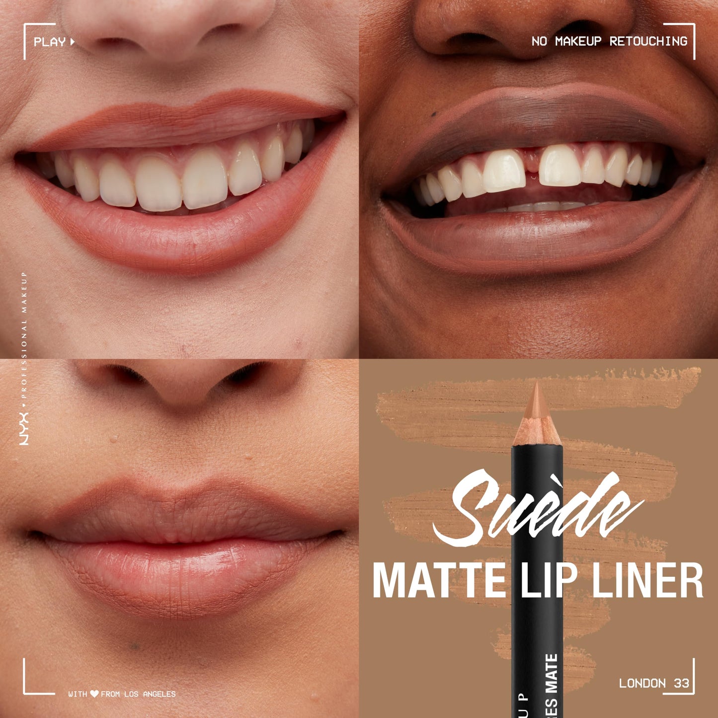 NYX PROFESSIONAL MAKEUP Suede Matte Lip Liner, Velvety-Smooth, Long-Lasting Formula For A Defined Lip Makeup Look - London (Tan) Beauty & Personal Care NYX PROFESSIONAL MAKEUP