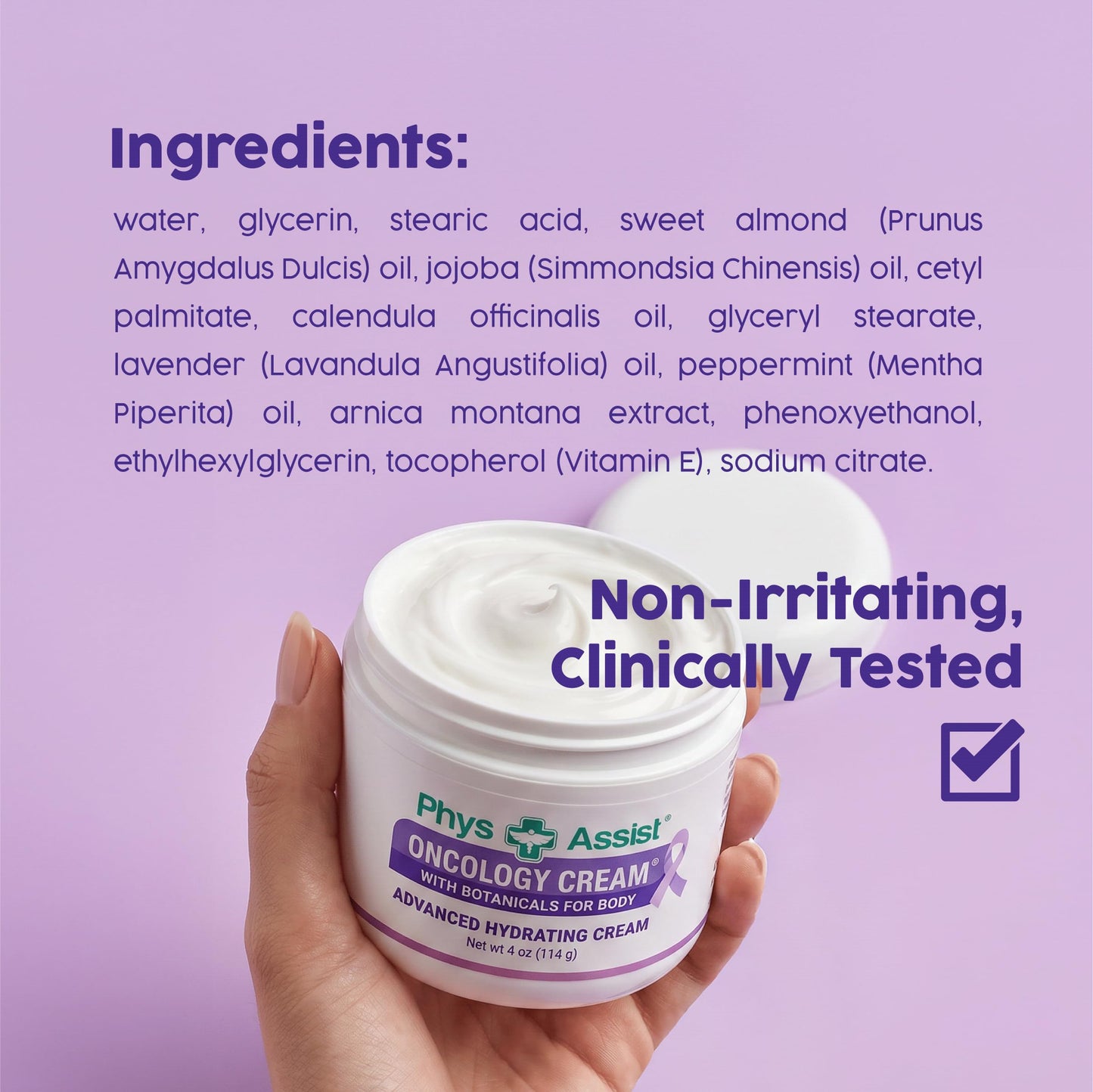 PhysAssist Oncology Cream with Botanicals for Body 4 oz + Lip Balm 3 Pack. Skin Therapy Set for Dry, Sensitive & Stressed Skin - Hydrating Body Cream Beauty and Personal Care PhysAssist