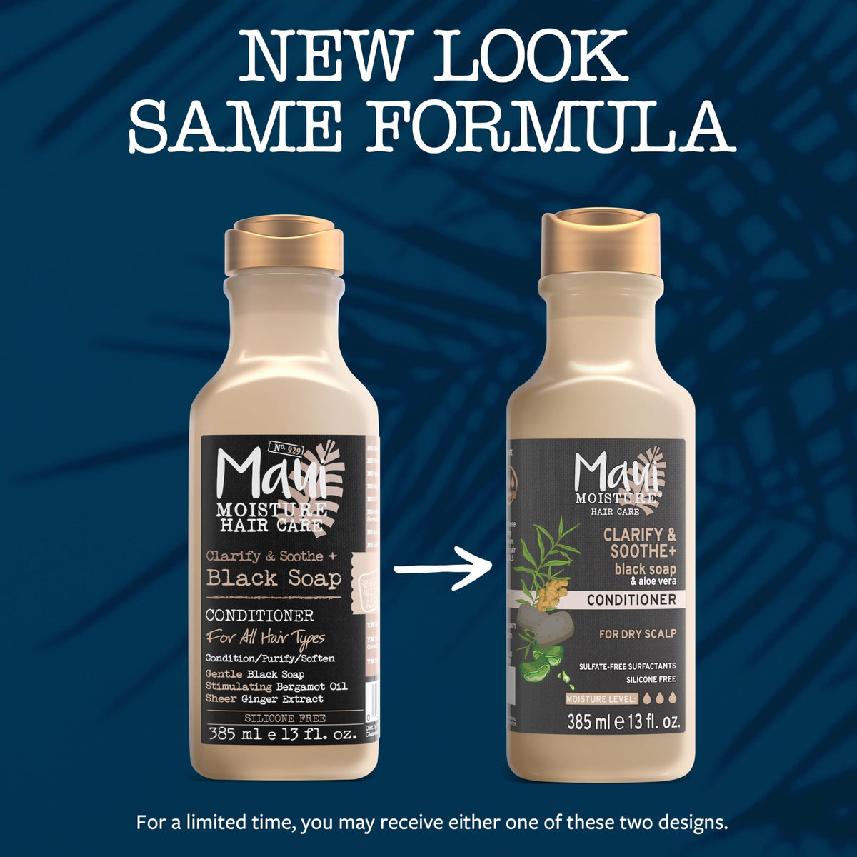 Maui Moisture Clarify & Soothe + Black Soap Conditioner, Hydrating, 13 fl oz