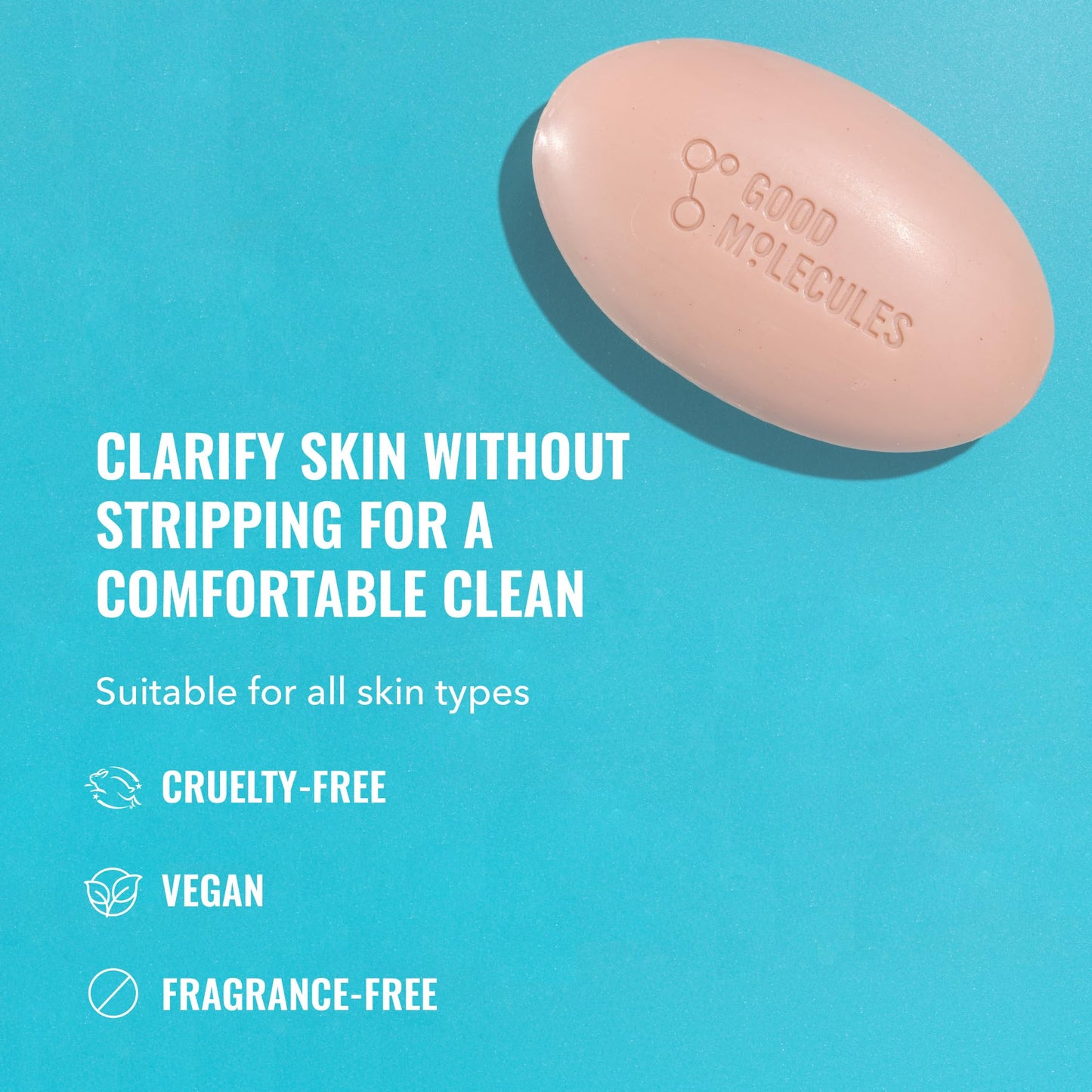 Good Molecules Clarify and Cleanse Bar - Soap Free Bar with Salicylic Acid, BHA for Skin Tone Balancing and Cleansing - Body and Facial Cleanser, Skin Beauty and Personal Care Good Molecules