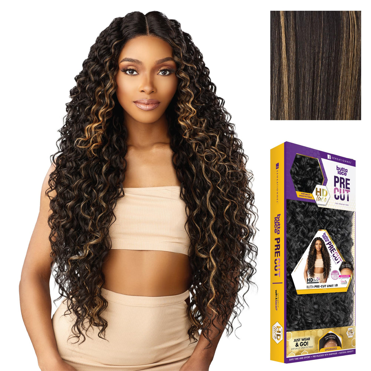 Sensationnel Butta Lace Precut Wig-Unit 19, BALAYAGEGOLD
