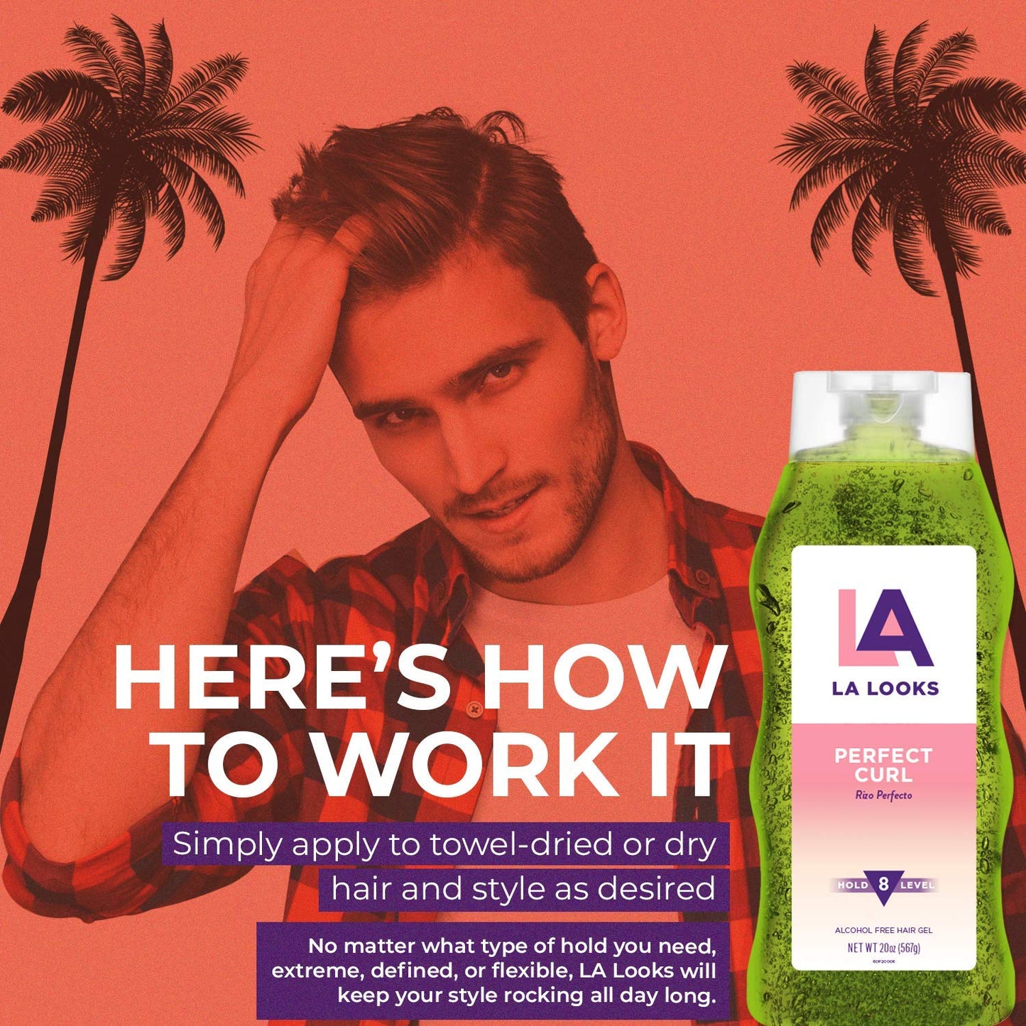 LA Looks Absolute Styling Hair Gel - Perfect Curl - 20 Oz - Hold for Defined, Long-Lasting Frizz Free Curls Beauty & Personal Care L.A. Looks