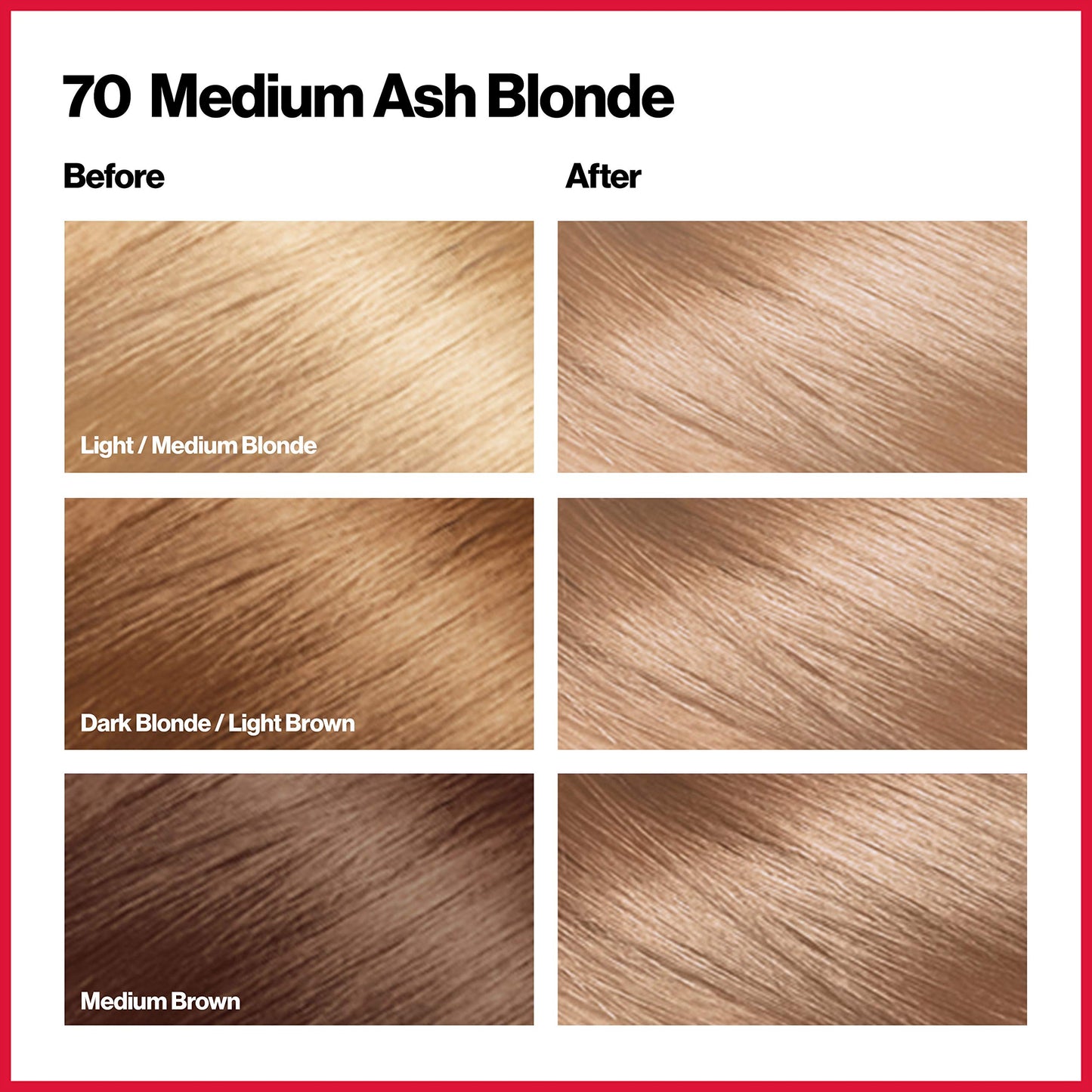 Revlon Permanent Hair Color, Permanent Hair Dye, Colorsilk with 100% Gray Coverage, Ammonia-Free, Keratin and Amino Acids, 70 Medium Ash Blonde, 4.4 Beauty & Personal Care REVLON