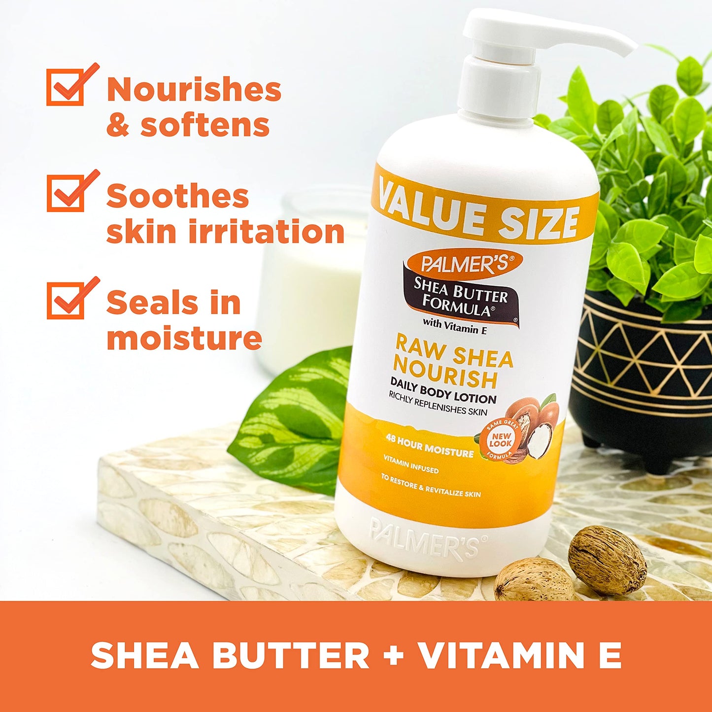 Palmer's Shea Formula Raw Shea Body Lotion for Dry Skin, Hand & Body Moisturizer, Value Size Pump Bottle, 33.8 Ounces (Pack of 1) Beauty & Personal Care Palmer's
