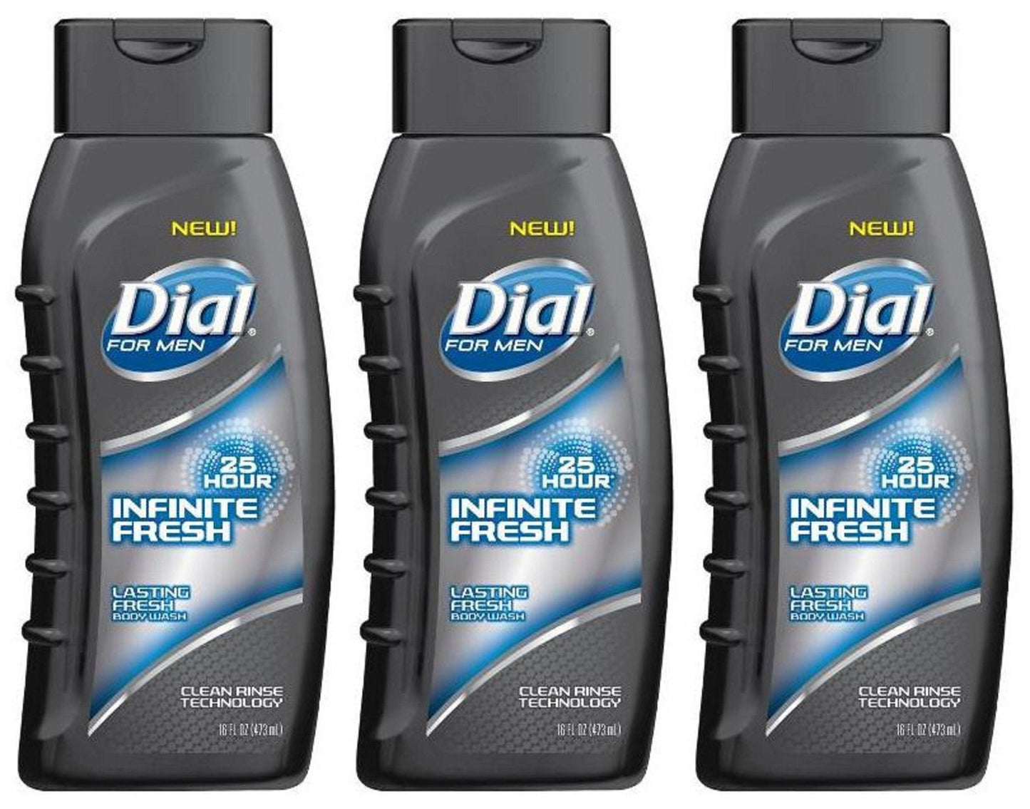 Dial For Men Body Wash - Infinite Fresh - 25 Hour - Net Wt. 16 FL OZ (473 mL) Per Bottle - Pack of 3 Bottles Beauty & Personal Care Dial