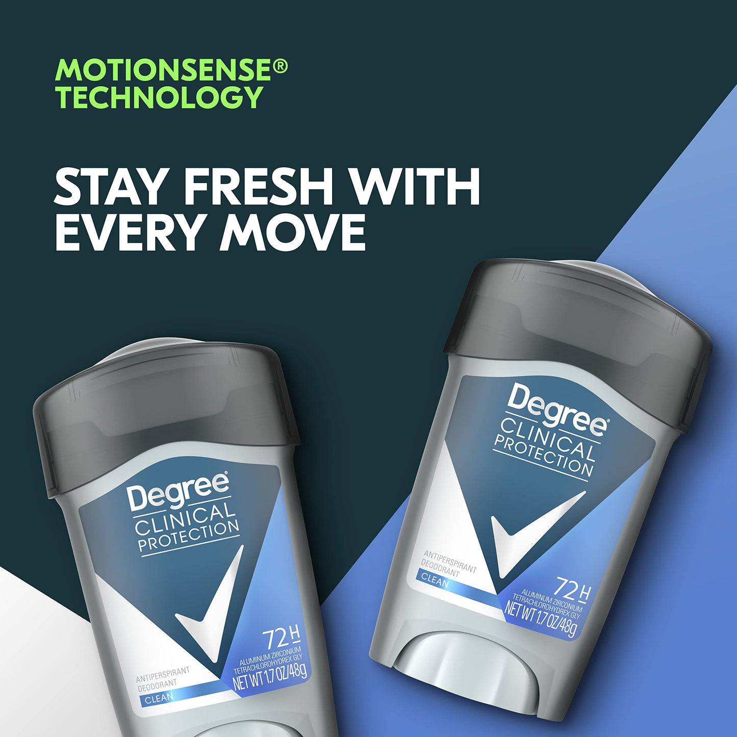 Degree Men Antiperspirant Deodorant Clean 72-Hour Sweat & Odor Protection Prescription-Strength Antiperspirant For Men with MotionSense Technology 1.7 Beauty and Personal Care Degree