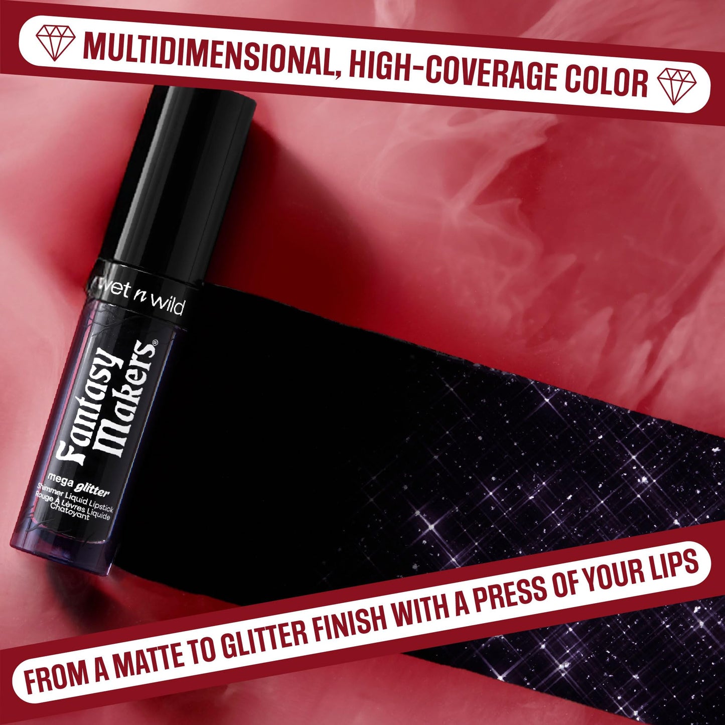 wet n wild Halloween Fantasy Makers Mega Glitter Shimmer Liquid Lipstick,High Pigmented Creamy Texture, Shimmery Blendable Formula, Cruelty-Free Beauty & Personal Care wet n wild