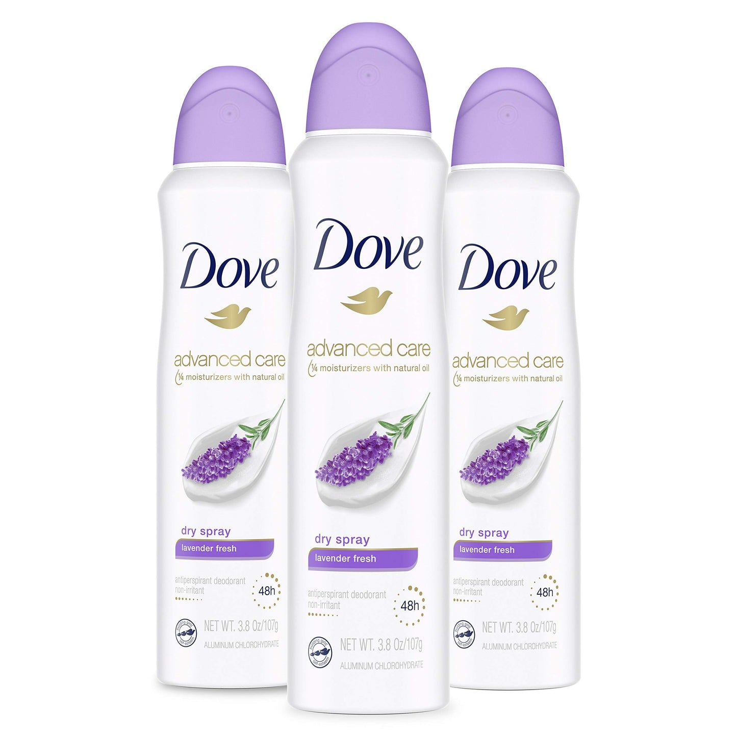 Dove Advanced Care Antiperspirant Deodorant Dry Spray 48 Hours of Sweat and Odor Protection Lavender Fresh Antiperspirant Spray With ¼ Moisturizers Beauty and Personal Care Dove