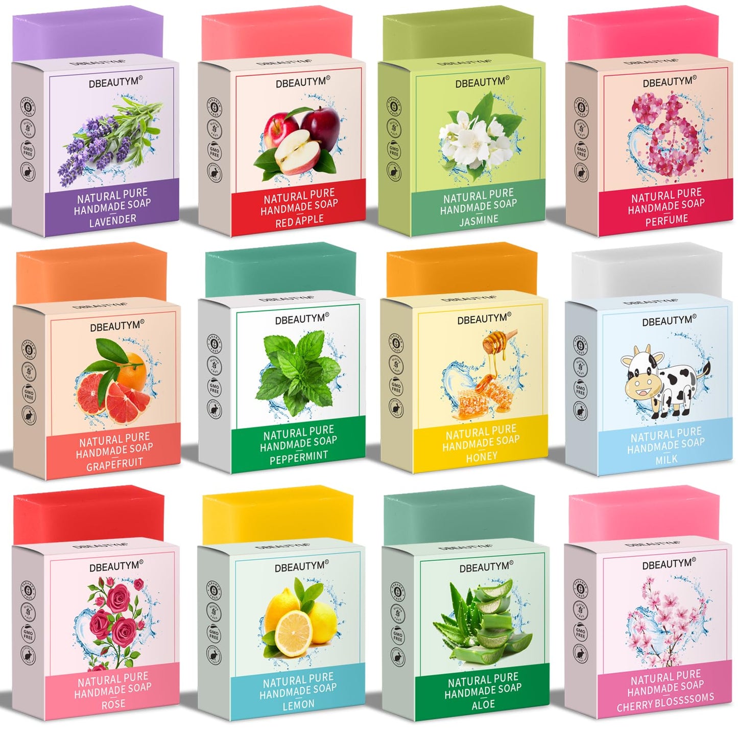 12 Pack Bar Soap Gifts,Mother Day Gift Bulk,Stocking Stuffers for Teen Girls,Bridesmaid Gifts,Teacher Appreciation Gifts Nurse Gifts, Natural Plant Beauty & Personal Care DBEAUTYM
