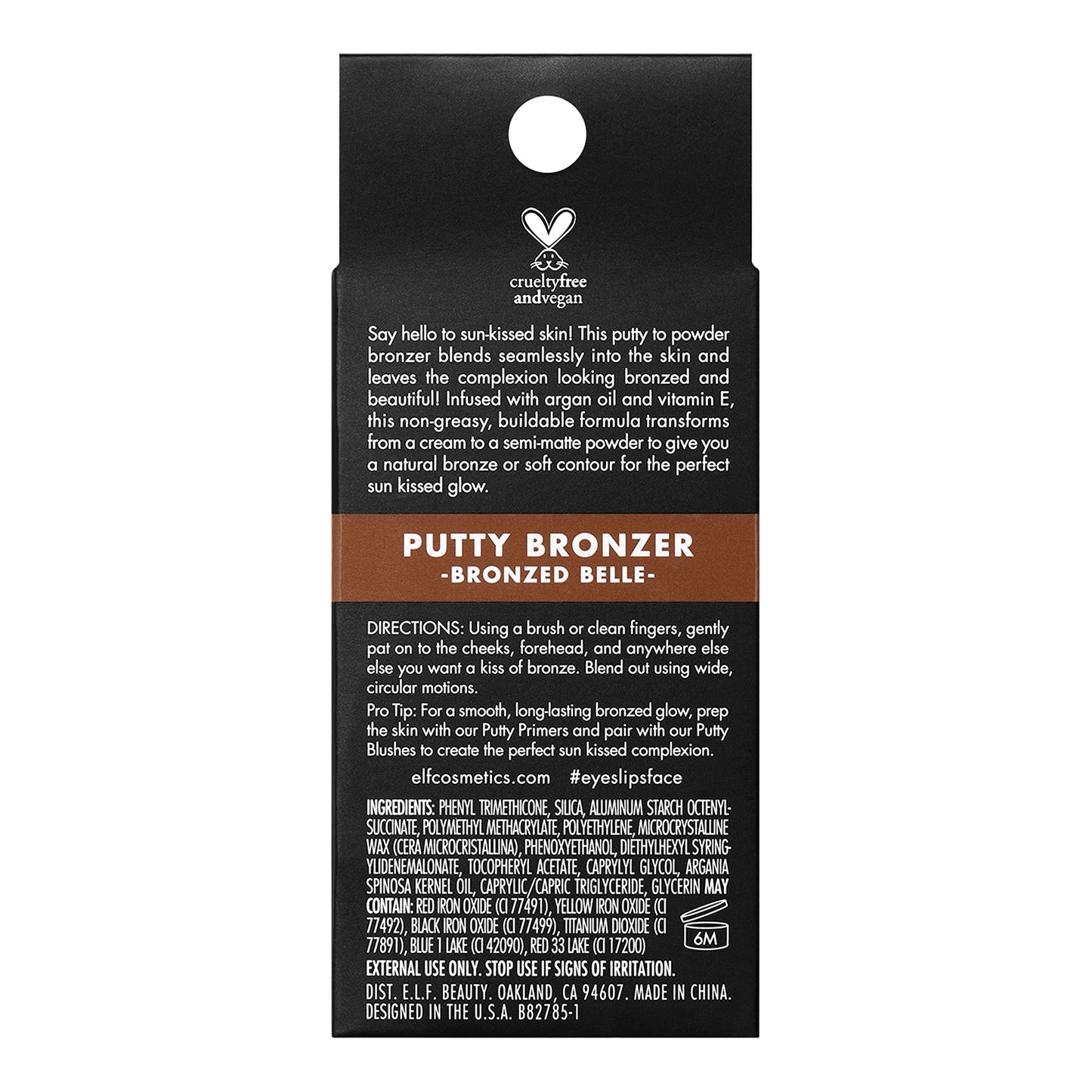 e.l.f. Putty Bronzer, Creamy & Highly Pigmented Formula, Creates a Long-Lasting Bronzed Belle Glow, Infused with Argan Oil & Vitamin E, 0.35 Oz Beauty & Personal Care e.l.f.