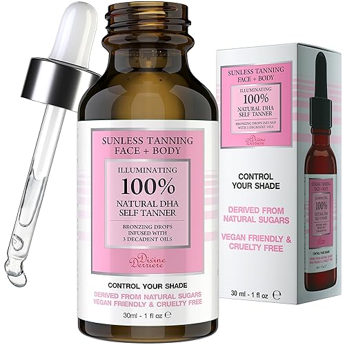 Divine Derriere Self Tanning Drops for Face - Self Tanner for A Maui Babe Body Glowing Tan - Body & Face Self Tanner Drops for a Natural Looking Self Beauty & Personal Care Divine Derriere