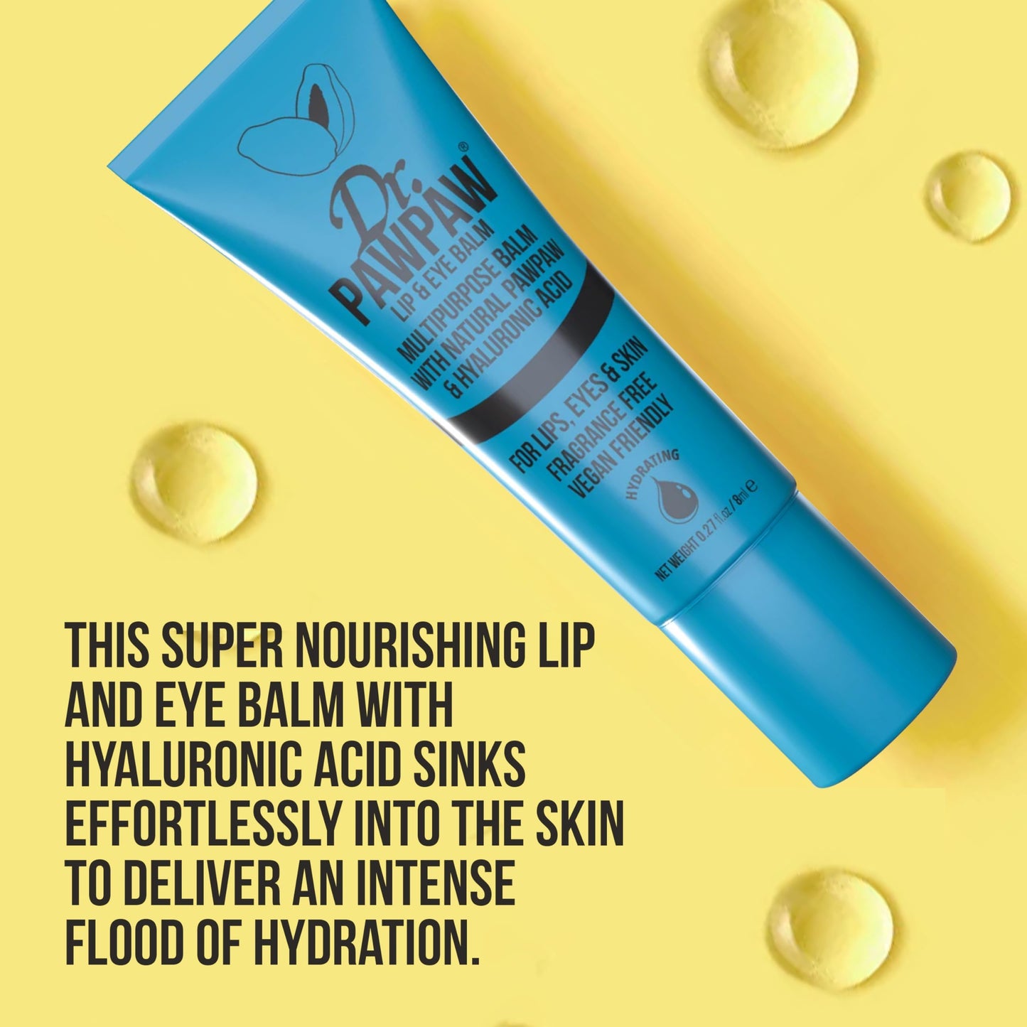 Dr. PawPaw Multipurpose Lip and Eye Balm - Vegan Hydrating Lip Balm - Moisturizing Eye Cream with Natural PAWPAW and Hyaluronic Acid - 0.27 oz Beauty and Personal Care Dr. PAWPAW ORIGINAL BALM