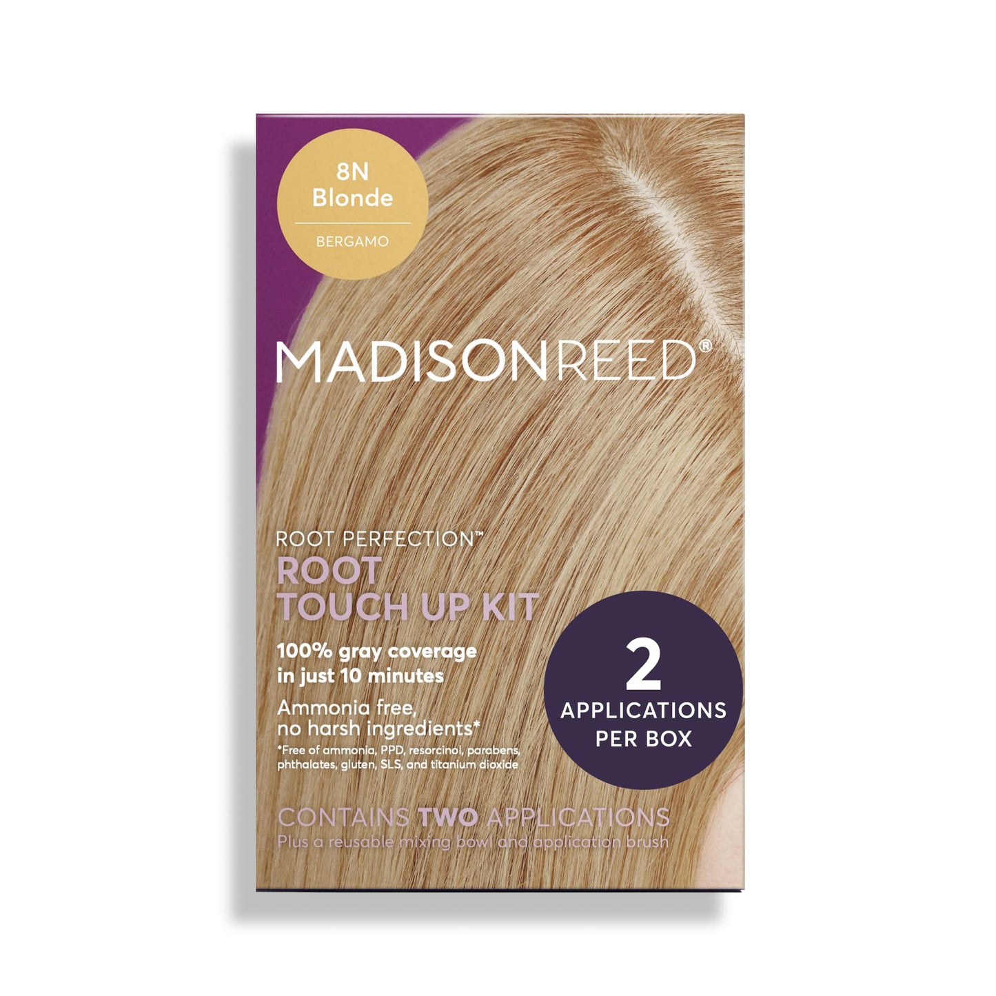 Madison Reed Root Perfection Root Touch Up Kit - 8N Bergamo Dark Blonde, 2 Permanent Applications, 100% Gray Coverage in 10 Min | PPD-Free Beauty & Personal Care Madison Reed