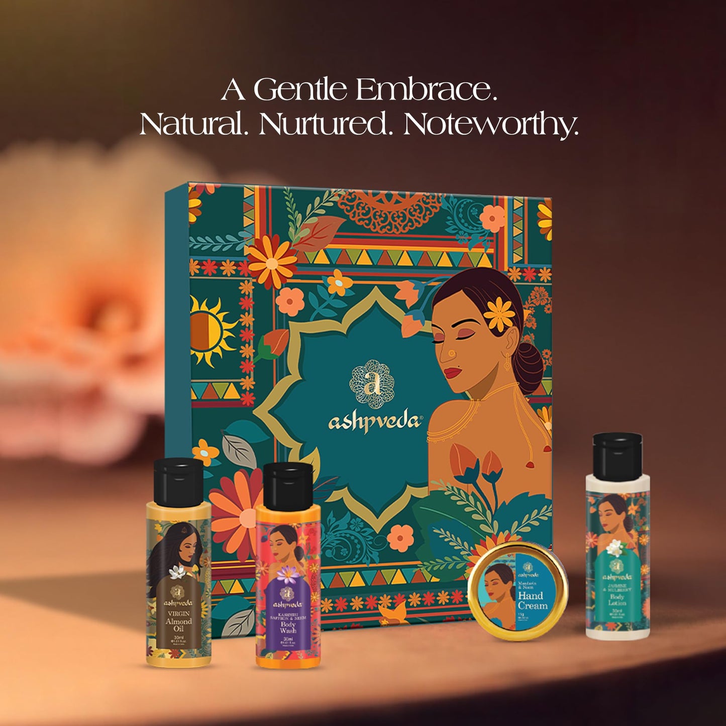 Ashpveda Luxury Ayurvedic A Box to Nourish Wedding Gift Box Set for Women and Men - Premium Luxury Bath and Body Gift Set with Body Wash, Body Lotion Beauty and Personal Care Ashpveda