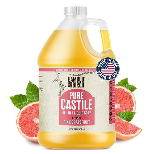 BAMBOO AND BIRCH Pure Castile Soap Liquid, Citrus Grapefruit, 64 oz Beauty & Personal Care BAMBOO AND BIRCH