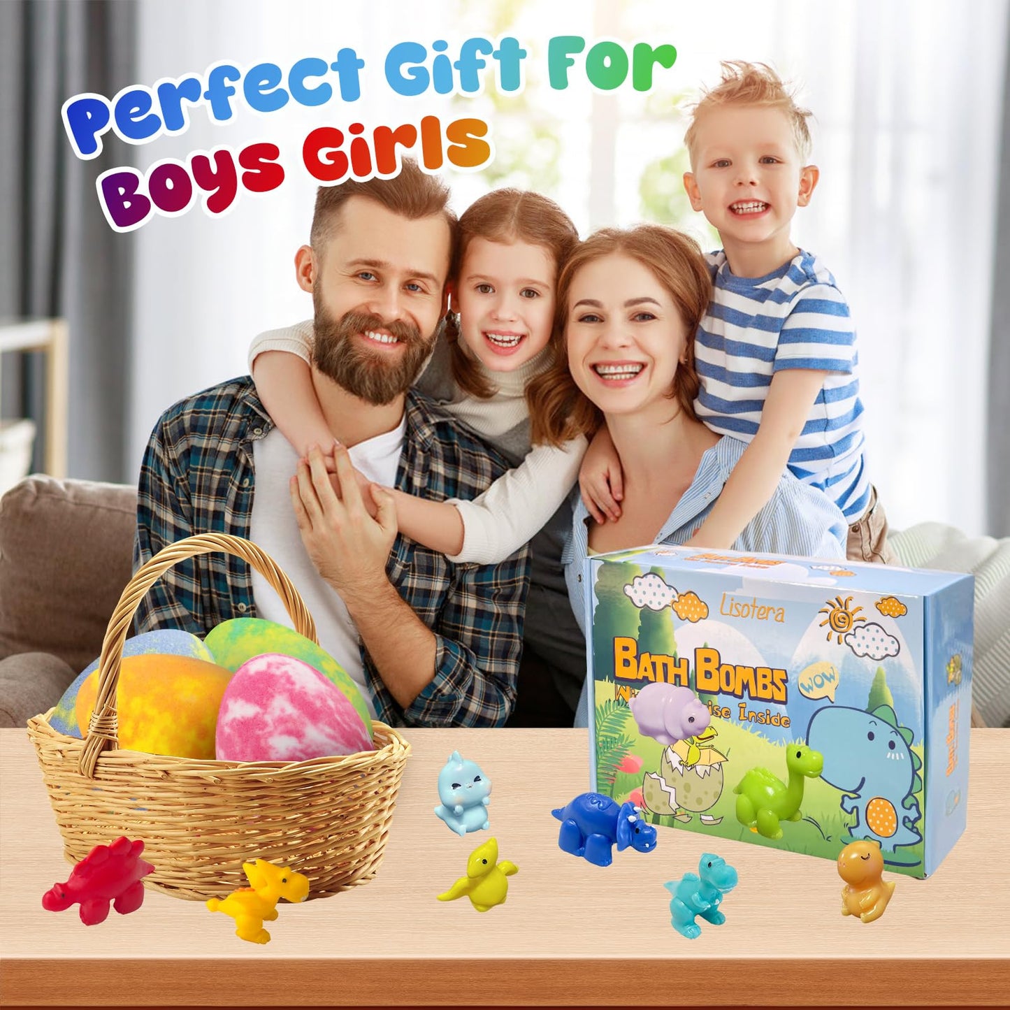 Bath Bombs for Kids with Surprise Toys Inside, 12 Pack Dinosaur Bath Bombs with Dino Toy & Suction Cup Bath Toys, Birthdays Gifts for Boys Girls Beauty and Personal Care Lisotera