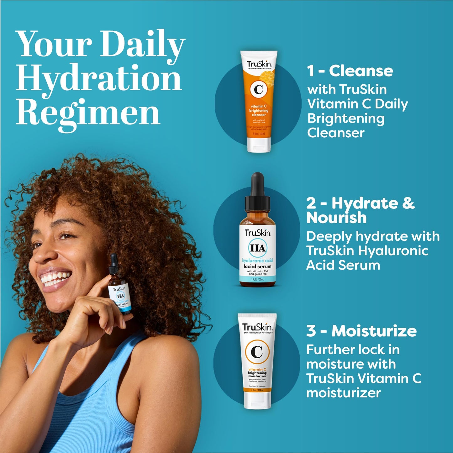 TruSkin Hyaluronic Acid Serum for Face - 7 Ultra-Hydrating Ingredients - Moisturizing & Plumping Facial Serum for Smooth, Healthy-Looking Skin, 2 Fl Beauty & Personal Care TruSkin