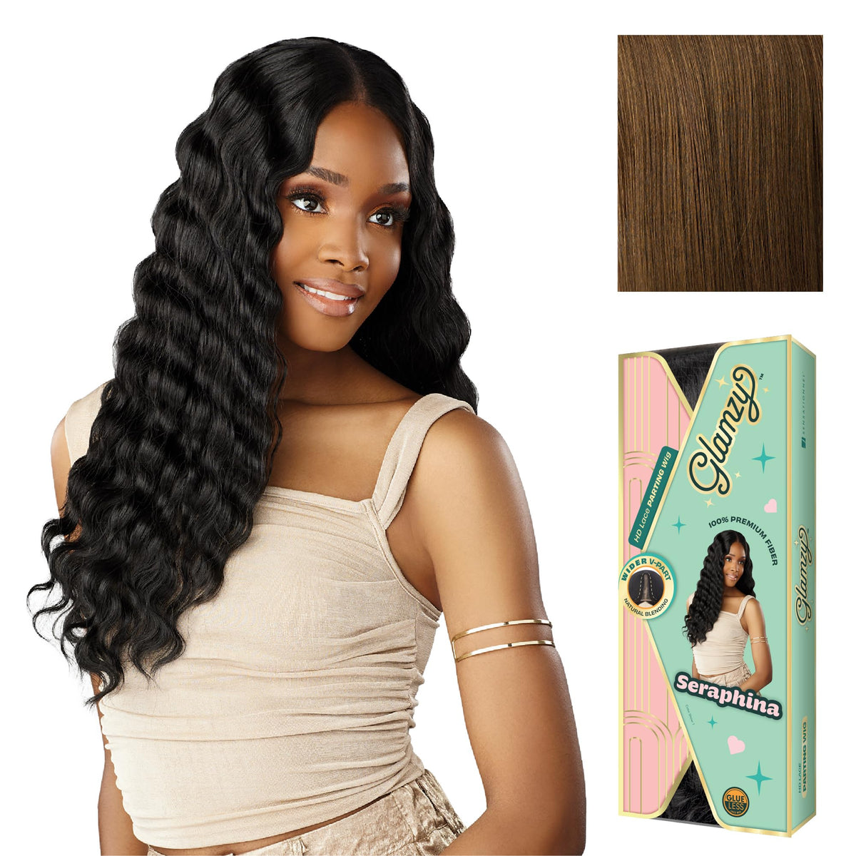Sensationnel Glamzy Lace Part Wig-Seraphina, MOCHABROWN