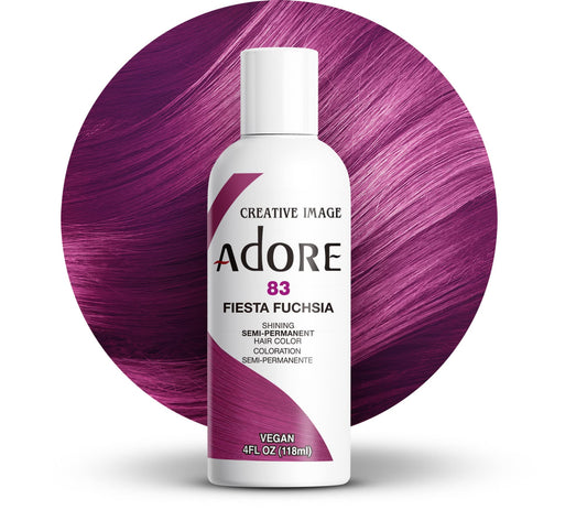 Adore Semi Permanent Hair Color (083 Fiesta Fuchsia) | Vegan & Cruelty-Free Purple Hair Dye | No Ammonia, No Peroxide, No Alcohol | 4 Fl Oz Beauty & Personal Care Adore