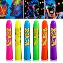 6 Pcs Glow in the Dark Face Body Paint,Blacklight Neon Face & Body Paints,Easily Cleanable Paint Set Neon Makeup Glow in the Dark Party Supplies A Beauty & Personal Care BKPPLZP