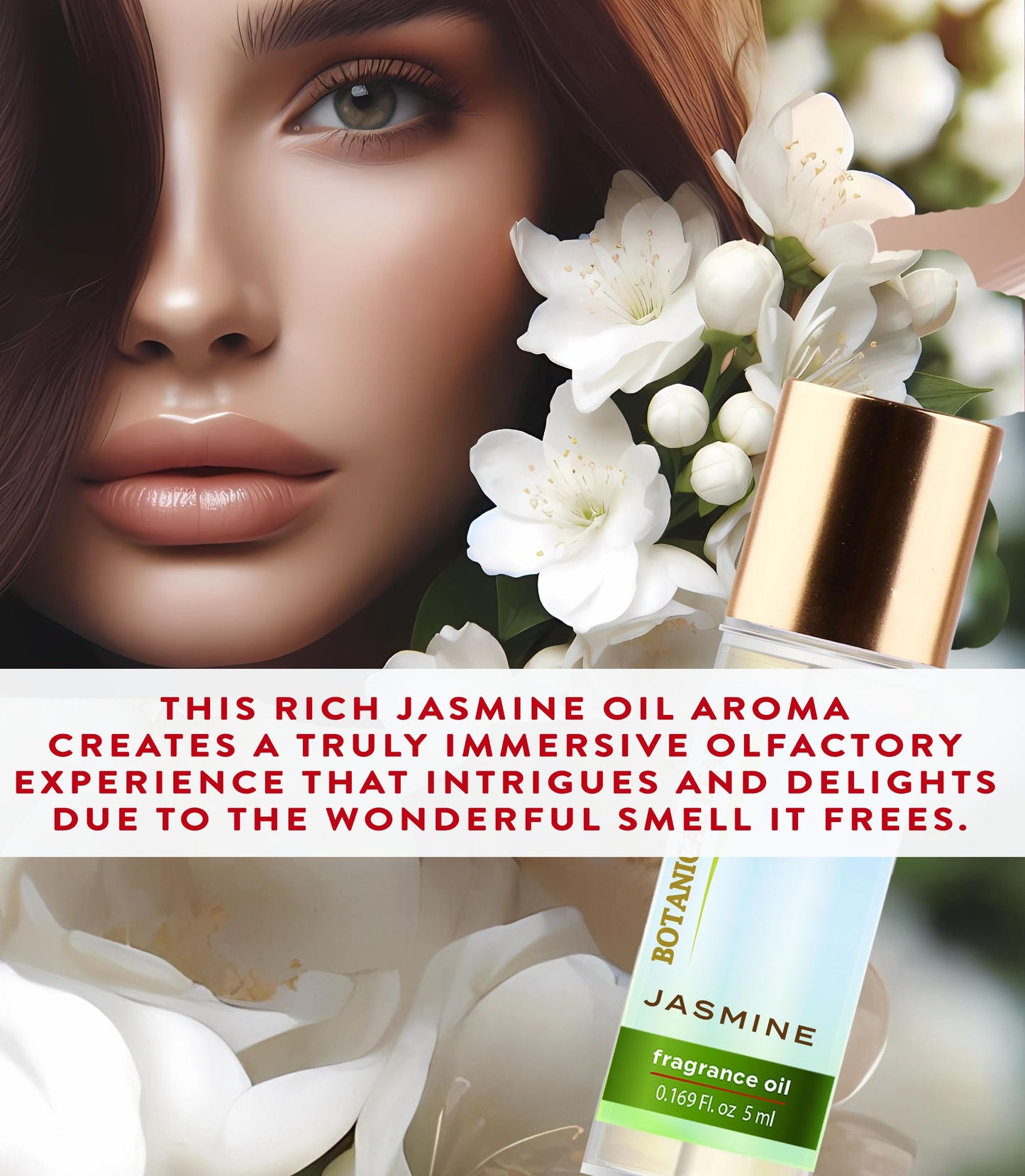 Botanical Beauty JASMINE FRAGRANCE OIL ROLL-ON 0.169 Fl Oz 5 ml Rollerball Perfume, Long Lasting an luxury scent of blend of Lily of the Valley Beauty & Personal Care Botanical Beauty