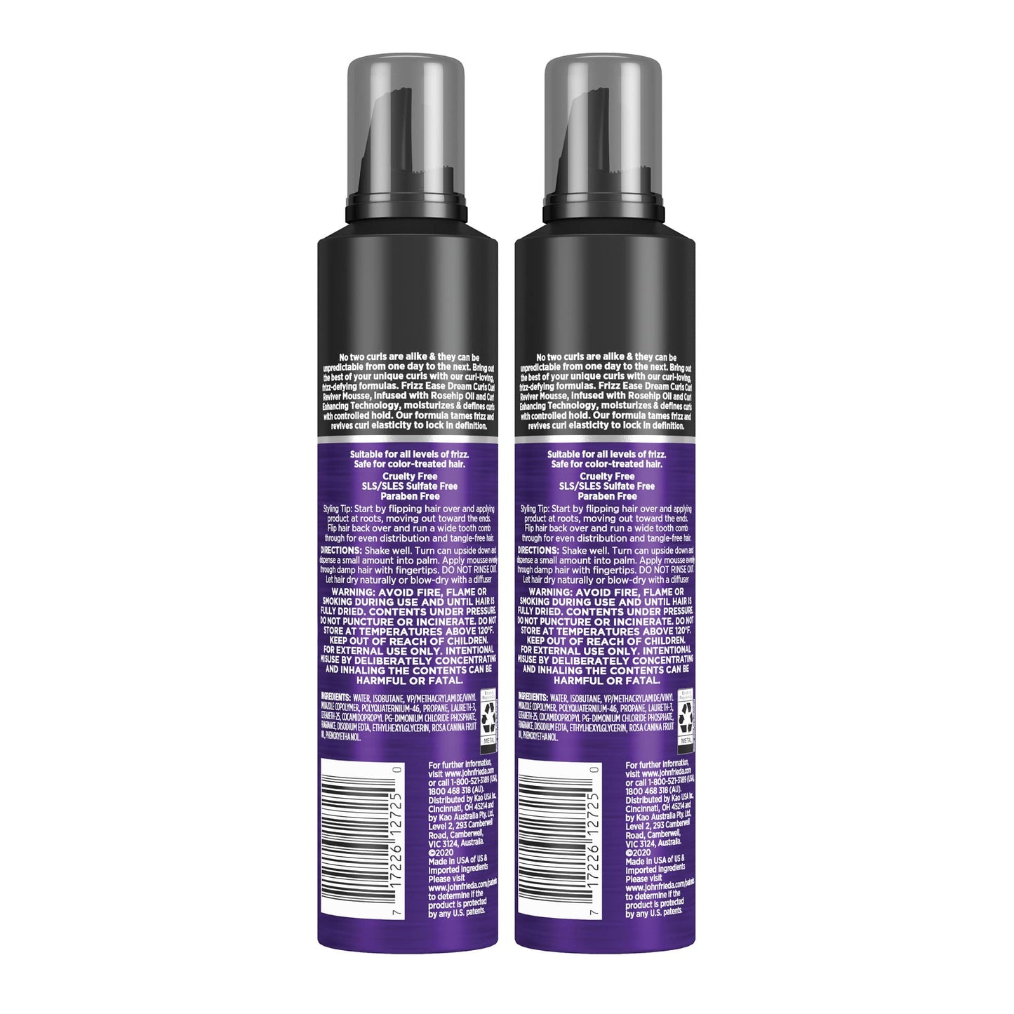 John Frieda Anti Frizz, Frizz Ease Dream Curls Curl Reviver Mousse, Enhances and Moisturizes Natural Curles, Creates a Soft Flexible Hold for Curly or Beauty & Personal Care John Frieda