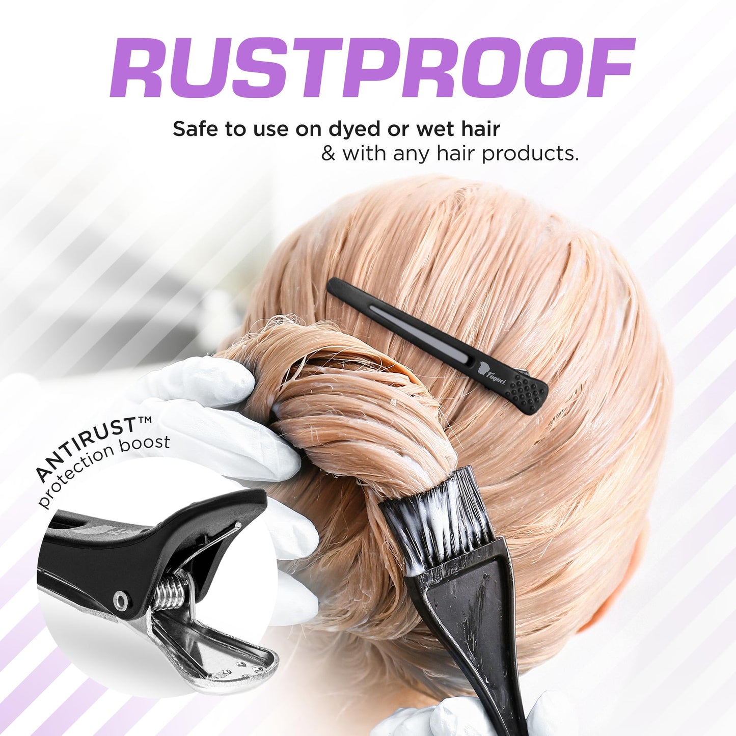 Fagaci Firm Grip Hair Clips with Silicone Band - Duckbill Sectioning and Styling Clips, Durable Alligator Clips for Women's Hair, Long Duck Billed Beauty & Personal Care Fagaci