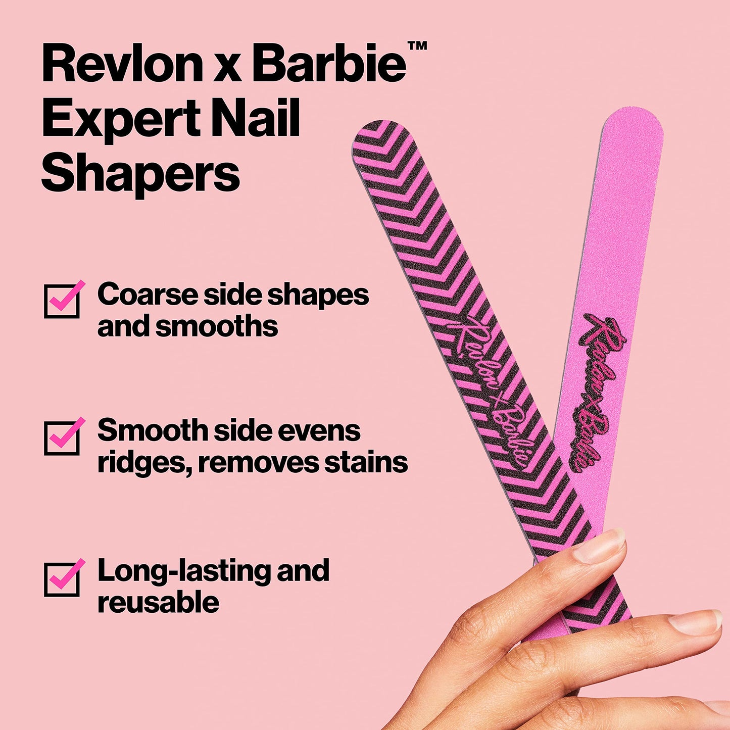 Revlon x Barbie Expert Nail Shapers, Quickly Shape and Smooth Normal to Hard Nails Beauty & Personal Care REVLON