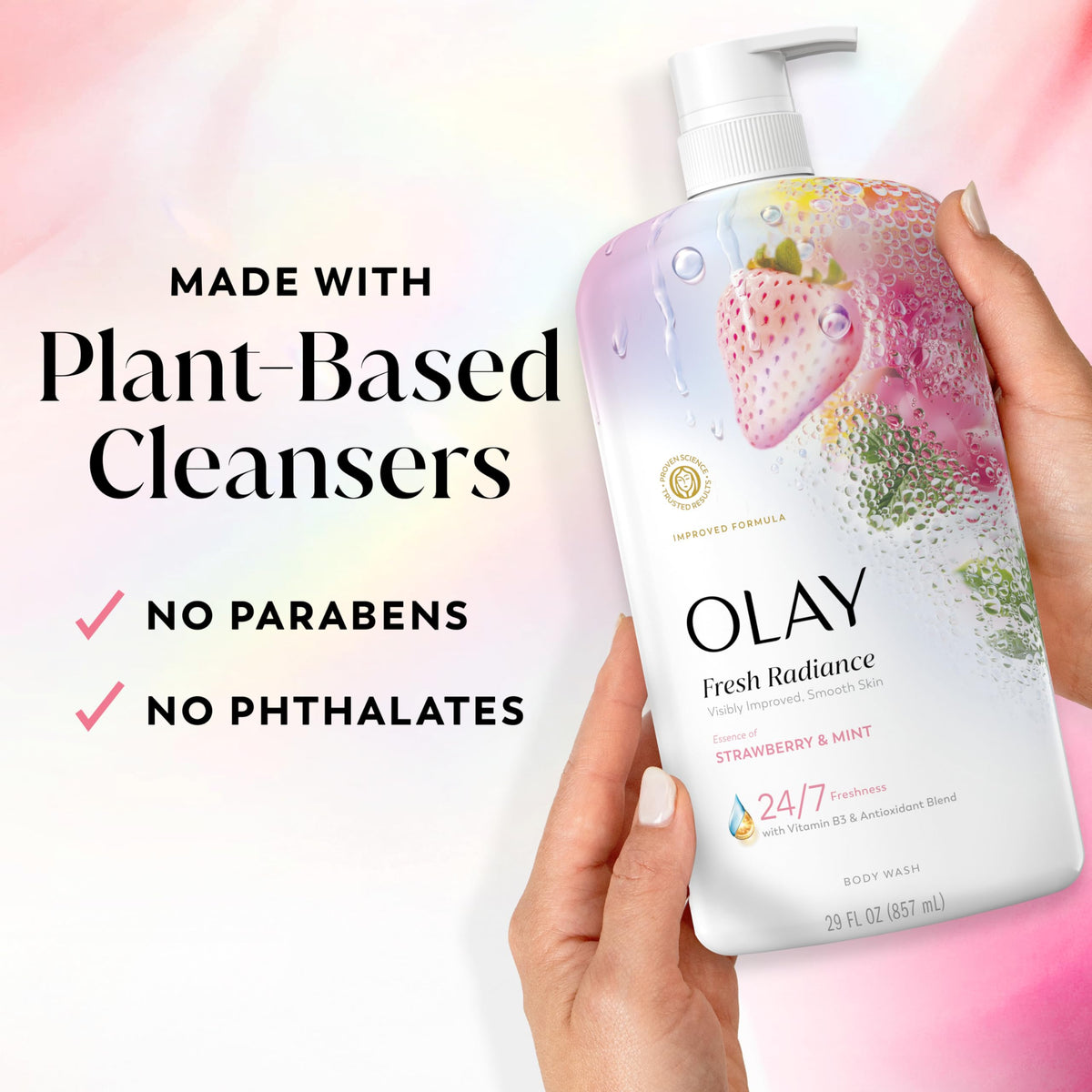 Olay Body Wash for Women, Fresh Radiance, 24/7 Skin-Loving Freshness, Visibly Radiant, Plant Based Cleansers, Vitamin B3 & Antioxidant Blend, For All Beauty & Personal Care Olay