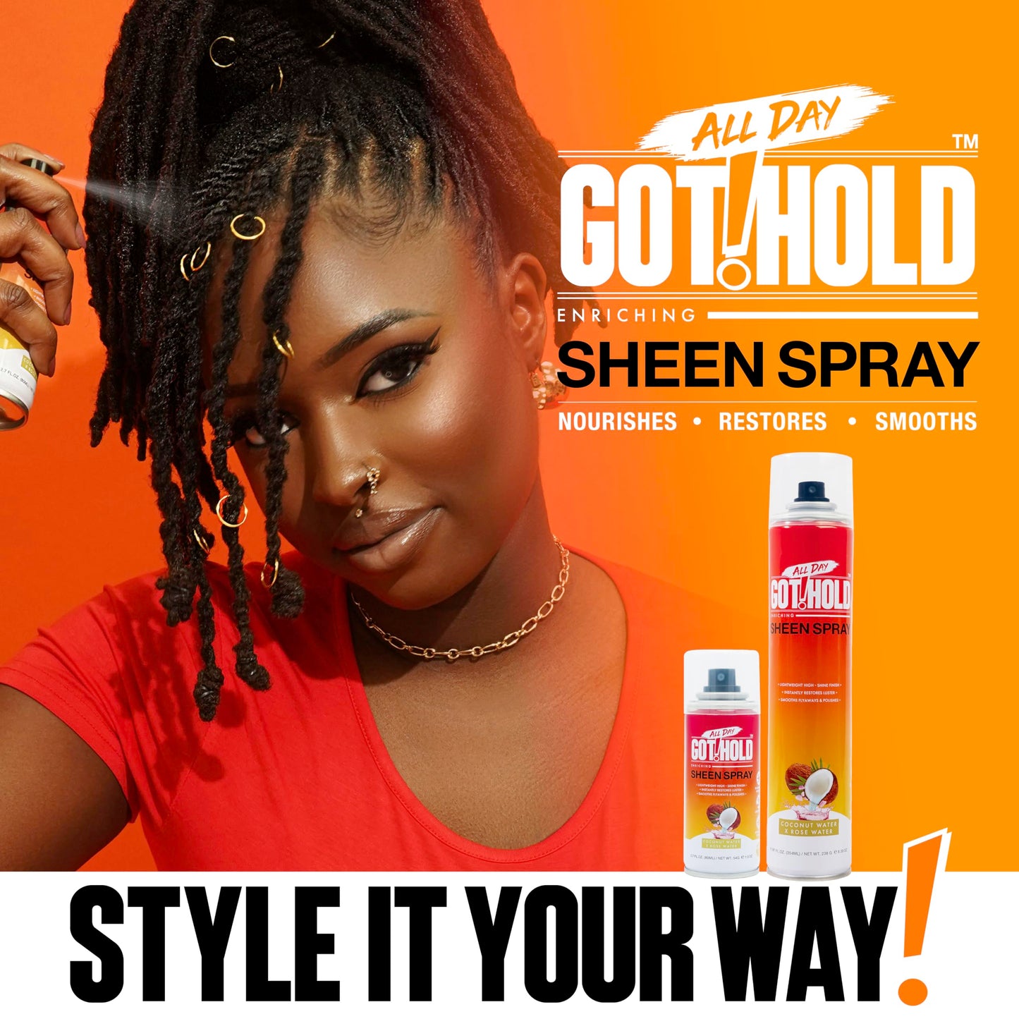 ALL DAY GOT HOLD Hair Styling Sheen Spray 2.7 fl.oz/80ml Beauty & Personal Care ALL DAY GOT HOLD