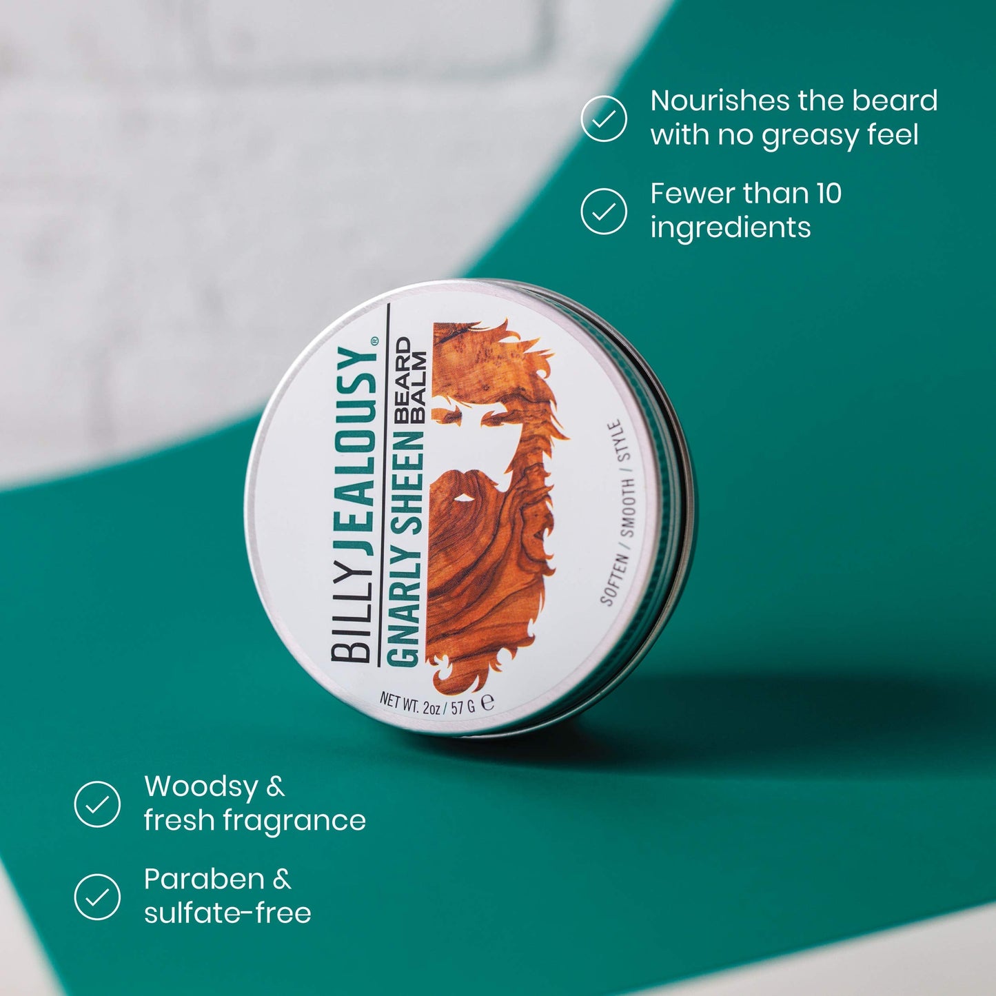 Billy Jealousy Beard Balm with Light Hold & Low Shine, Everyday Beard Styling Balm Loaded With Coconut, Shea & Sunflower Oils For Smooth & Nourished Beauty & Personal Care Billy Jealousy