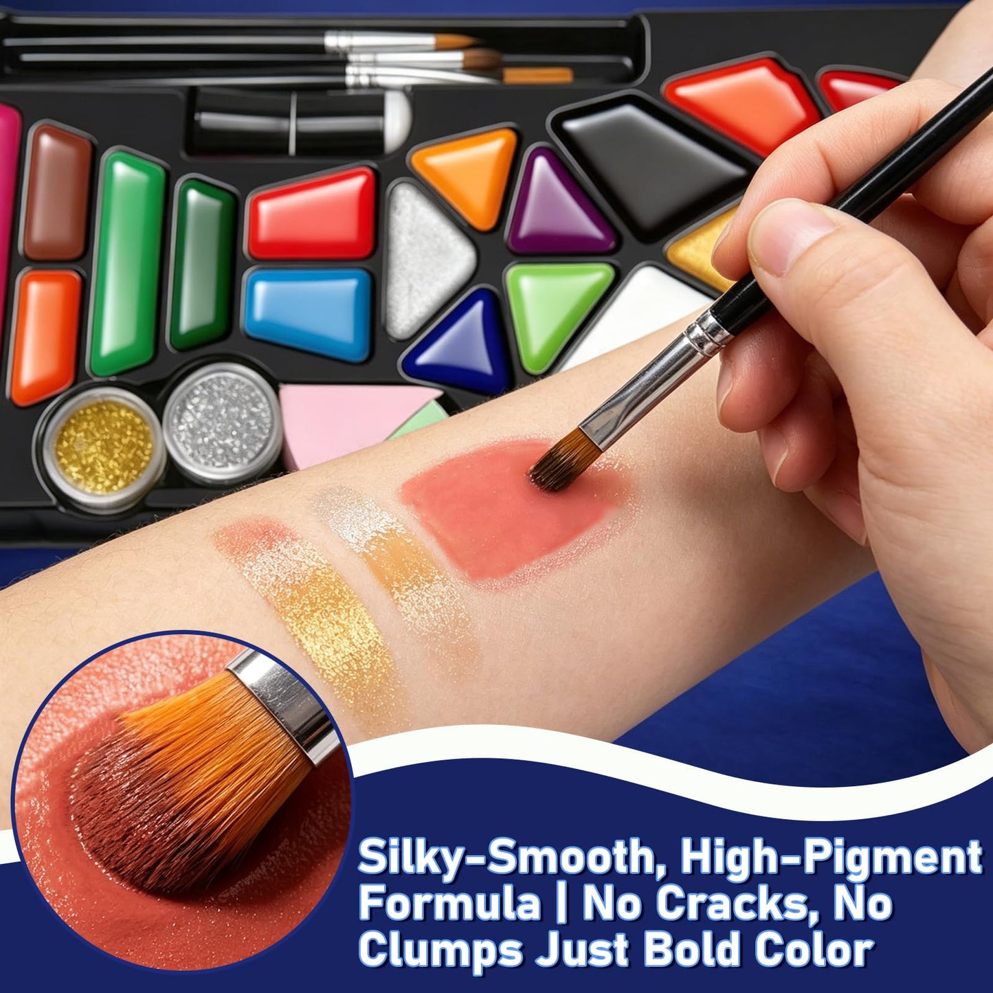 Sports Face Paint Kit, 20 Colors Washable Face & Body Paint with Glitter and Brushes, Game Day Makeup for Kids Adults, Parties, Bars & Team Events Beauty & Personal Care outtshop