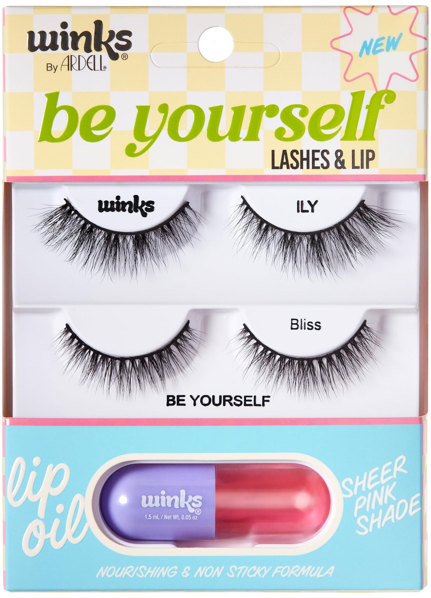 Ardell Winks Be Yourself Lashes & Lip Kit - Includes ILY & Bliss Natural False Eyelashes + Lip Oil, Dual Lash Kit and Lips Enhancer, Easy Glam Makeup… Beauty & Personal Care Ardell