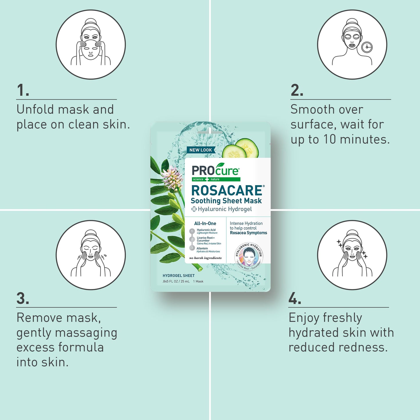 Procure Rosacare Sheet Face Mask - 5 Pack Beauty & Personal Care PROcure