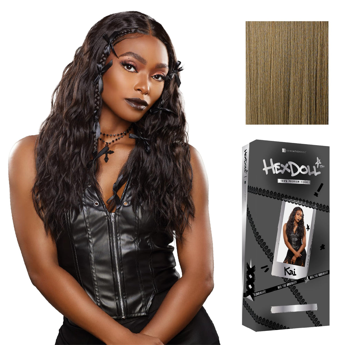 Sensationnel Hexdoll 13x4 LaceWig-Kai, LIGHTASHBROWN