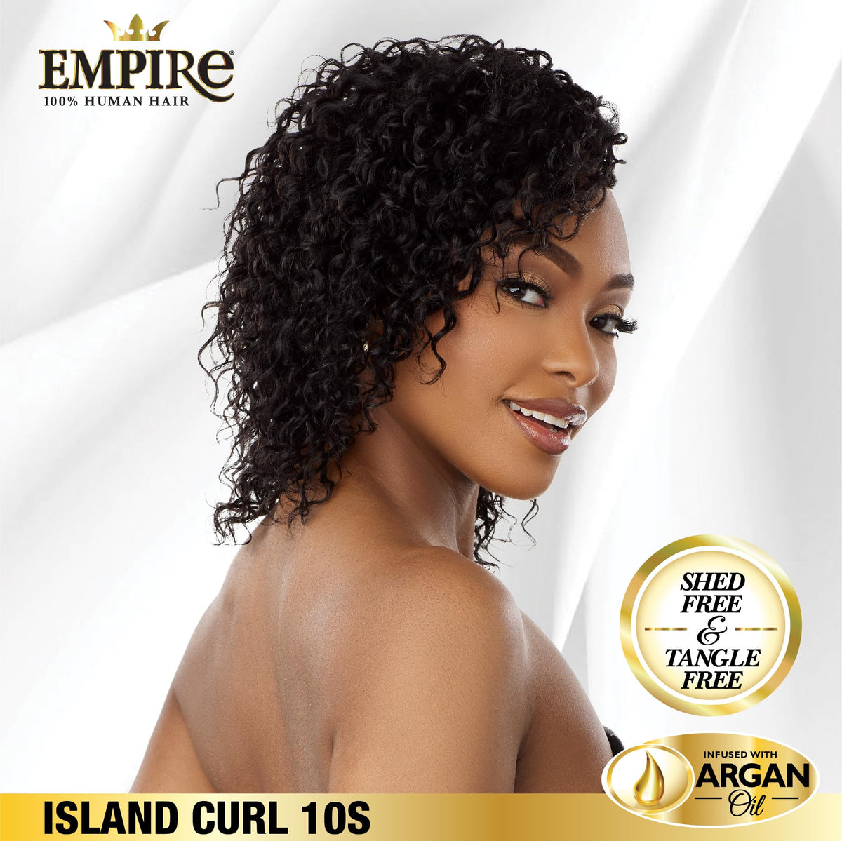 Sensationnel Empire Curly Human Hair-Island Curl 10S 3PCS,T1B/BG