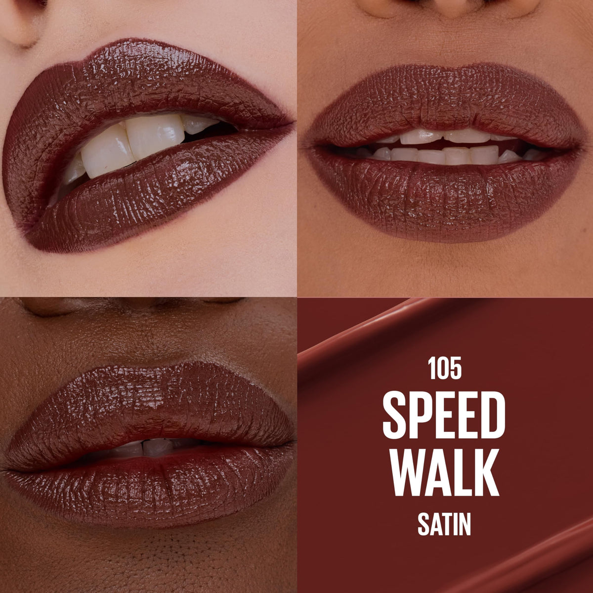 MAYBELLINE Serum Lipstick, Hydrating Lip Makeup with 8HRs of Lip Plumping Moisture with Hyaluronic Acid + Oil Blend, Speed Walk (Deep Espresso Brown Beauty & Personal Care MAYBELLINE