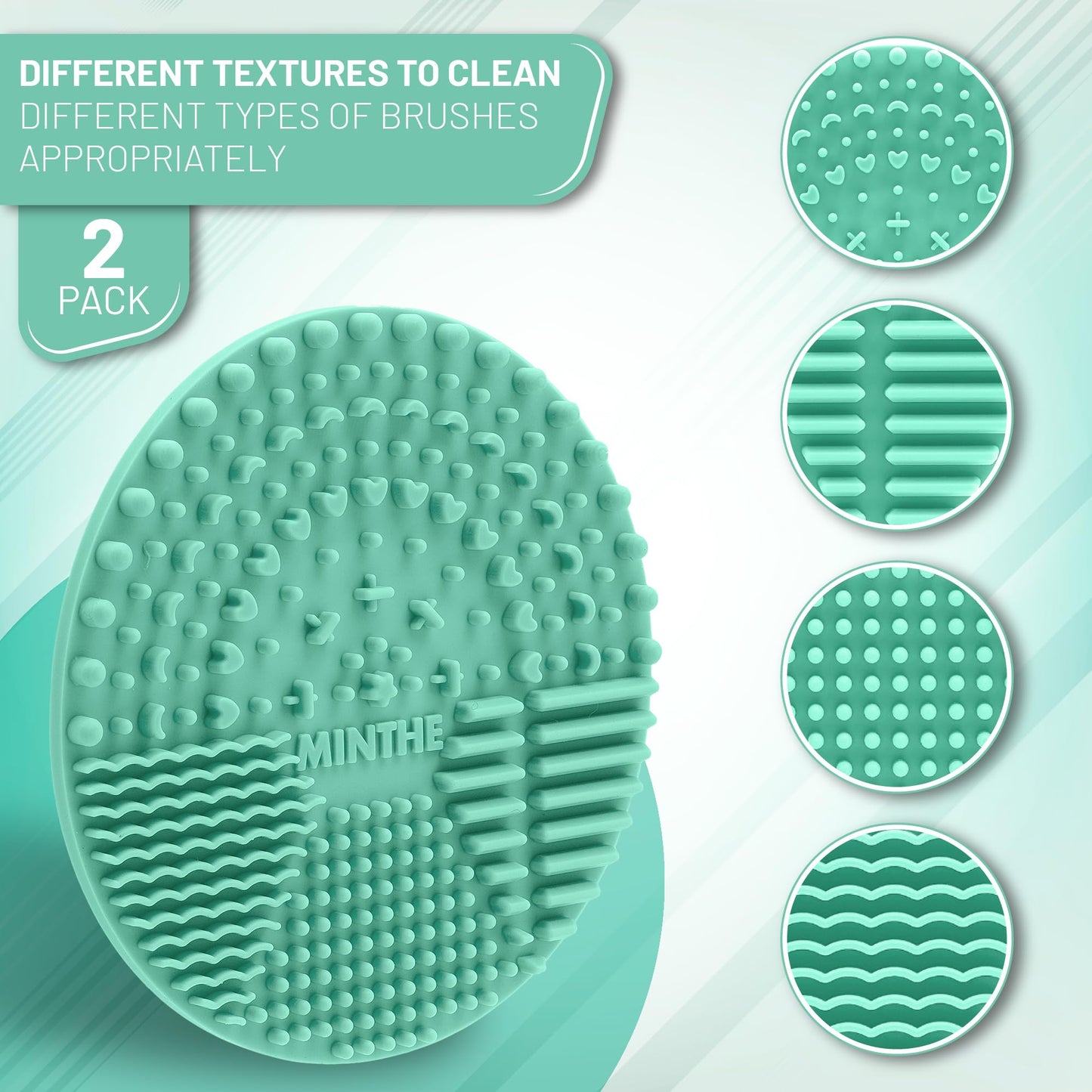 MINTHE™ Makeup Brush Cleaner Mat | 2 Pack | Silicone Make up Cleaning Pad Beauty & Personal Care MINTHE
