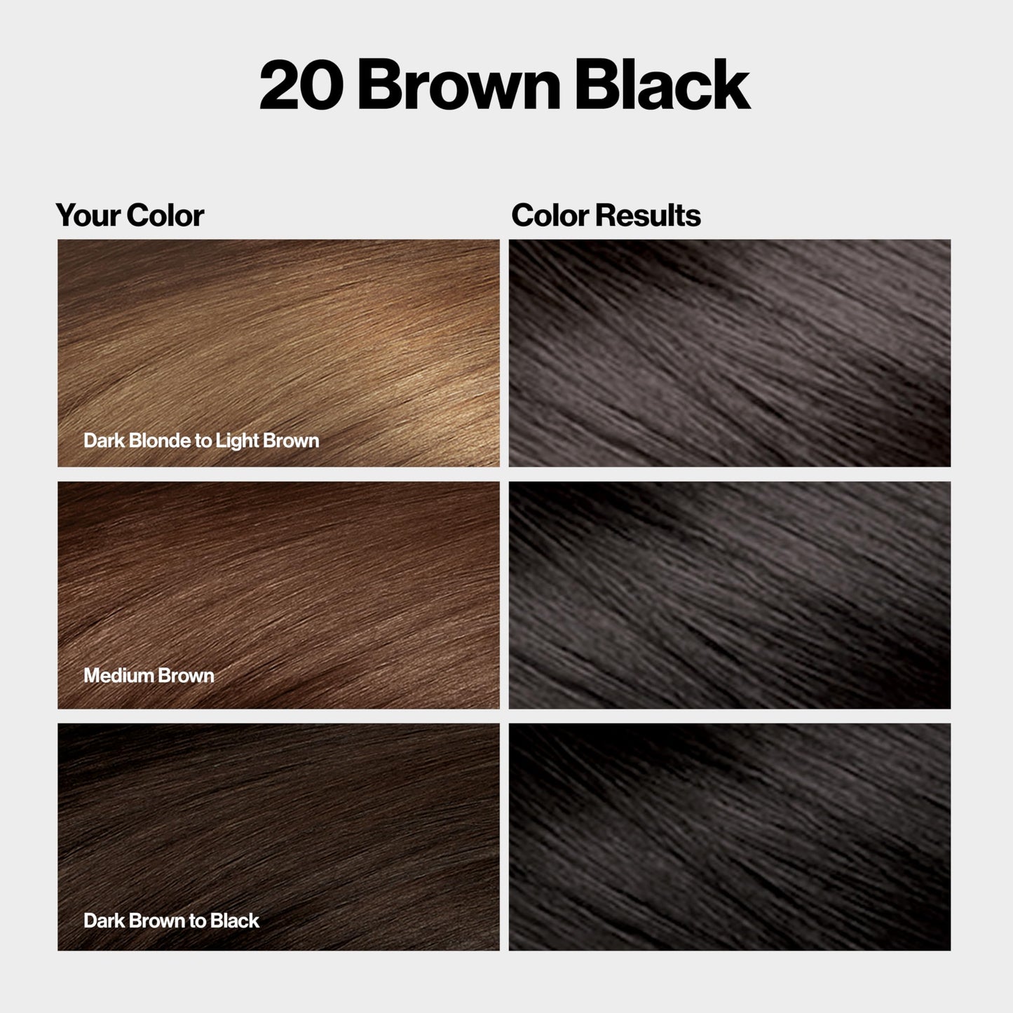 Revlon ColorSilk with Bond Repair Complex, Black Permanent Hair Color, 100% Gray Coverage, Ammonia Free Hair Dye, Vegan Keratin, 20 Brown Black (Pack Beauty & Personal Care REVLON