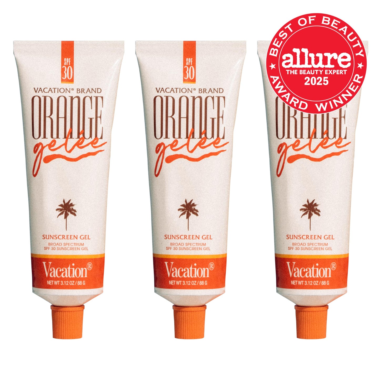 Vacation Orange Gelée SPF 30 Sunscreen Gel and Tube Key Bundle, 3.12 Fluid Ounces - Hydrating Balm-to-Oil Tanning Gel, Transparent, Water-Resistant Beauty & Personal Care VACATION
