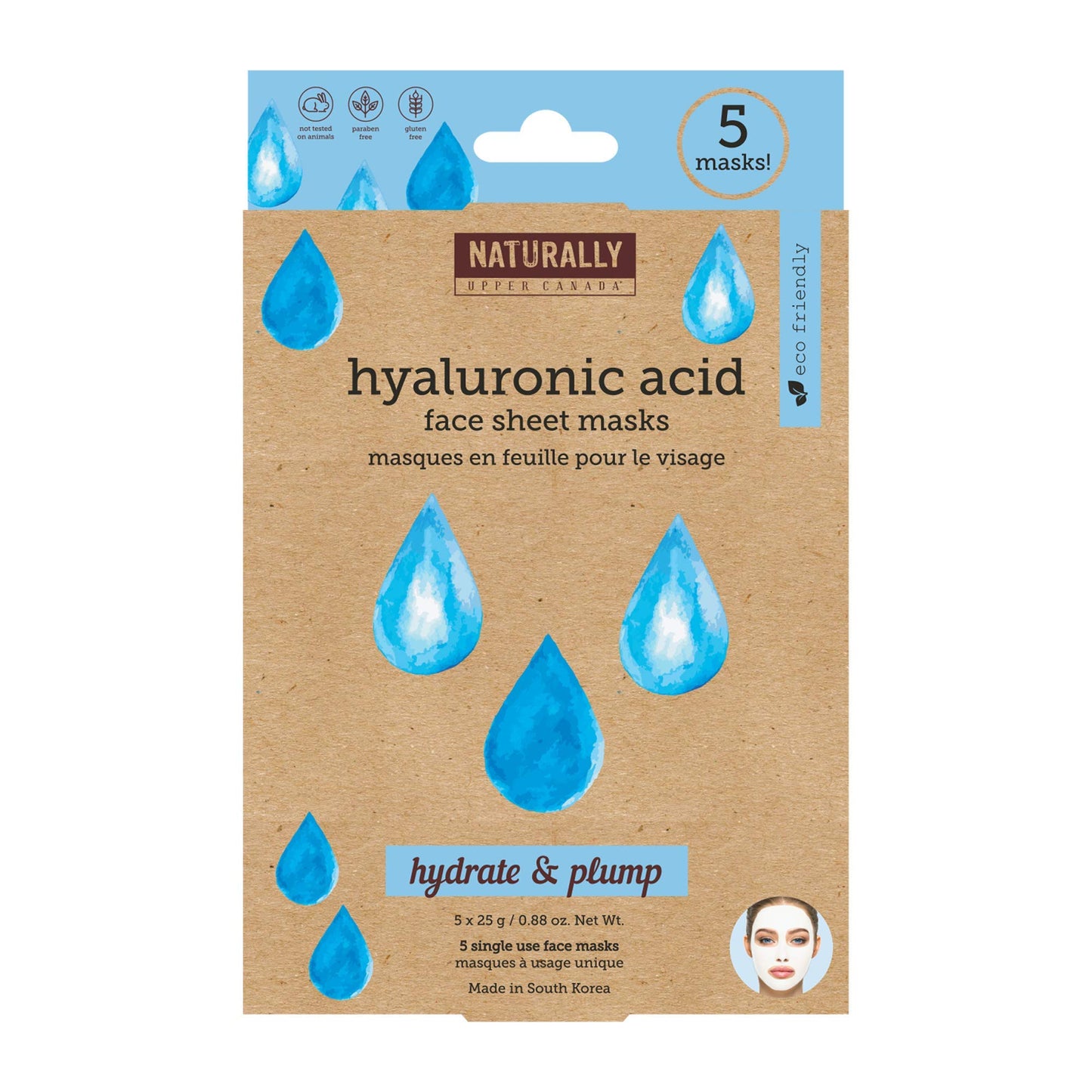 Naturally - Hydrating Hyaluronic Acid Sheet Mask for Dry Skin - Deep Moisturizing & Soothing Spa Facial Treatment, Hydrating Face Mask Set, 5 Sheet Beauty & Personal Care NATURALLY