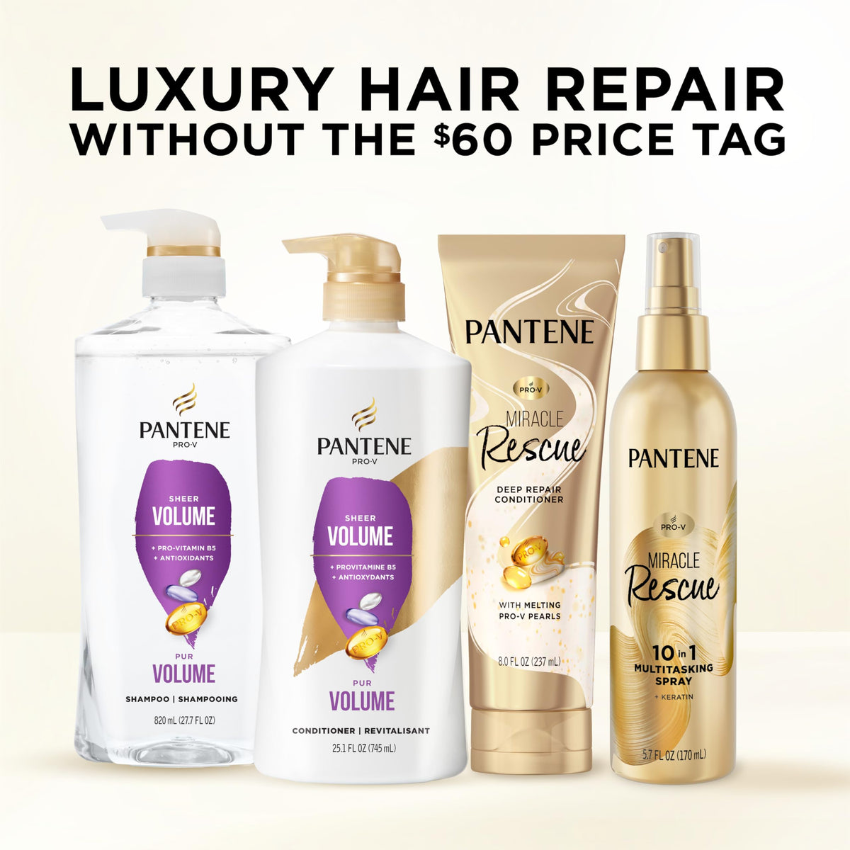 Pantene Shampoo, Sheer Volume - Lightweight Nourishment for Fine, Color-Treated Hair, 72-Hour Fullness and Body, 27.7 Oz Each Beauty & Personal Care Pantene