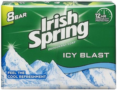 Irish Spring Icy Blast Deodorant Bar Soap 3.75 oz, 8 ea (Pack of 4) Beauty & Personal Care Irish Spring