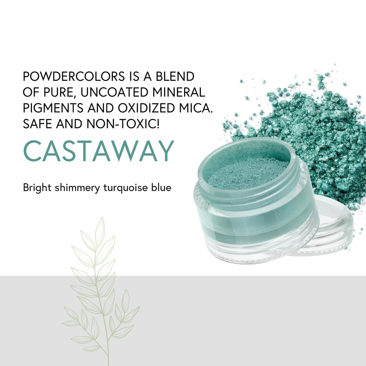 Honeybee Gardens PowderColors, Clean Mineral Eye Shadow in Castaway, Bright Shimmery Turquoise Blue, Versatile, Portable, & Skin-Friendly, 2g Beauty & Personal Care Honeybee Gardens