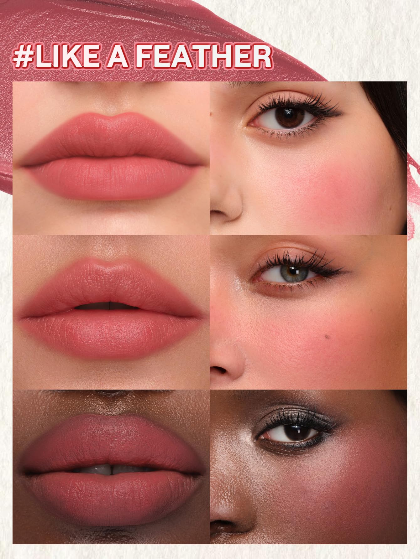 SHEGLAM Air Plush Lip & Cheek Cream Long-lasting Multi-Use Liquid Blush & Lip Stain-026 Like A Feather Beauty & Personal Care SHEGLAM