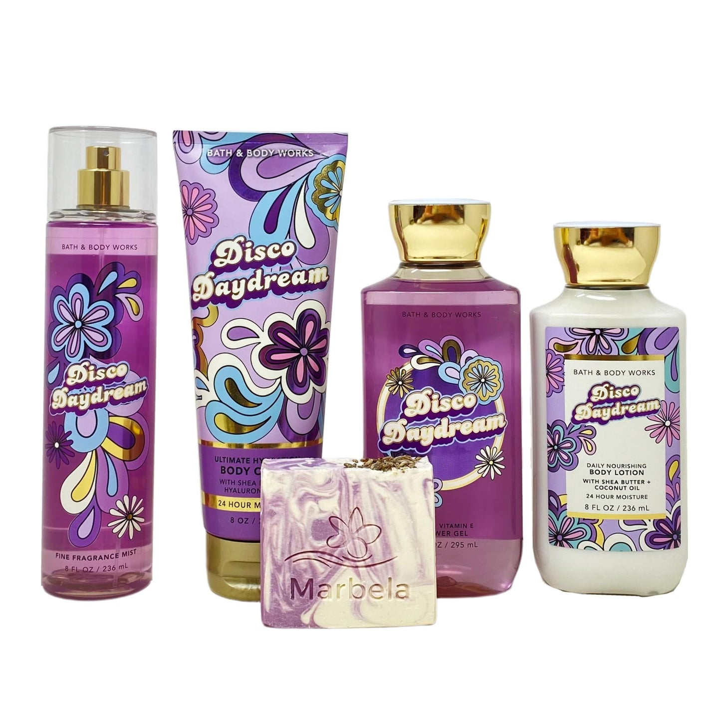 Bath & Body Works Disco Daydream Deluxe Fragrance Mist - Body Cream - Shower Gel - Body Lotion with a Lavender Dream Bar Soap - Full Size Beauty and Personal Care Bath & Body Works