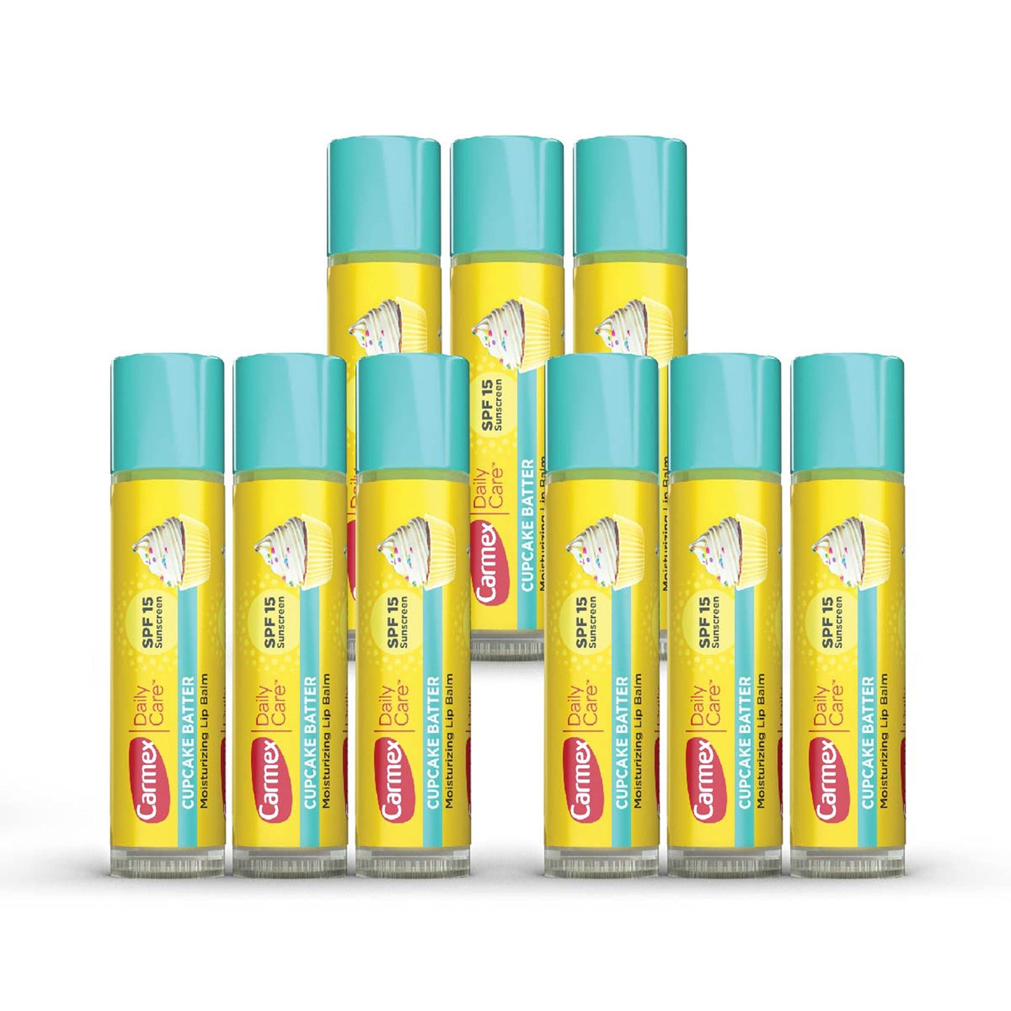 Carmex Daily Care Moisturizing Lip Balm Sticks, SPF 15, Cupcake Batter Flavor, 9 Count Beauty & Personal Care Carmex