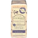 A LA MAISON Lavender Flower Bar Soap - Triple French Milled Natural Moisturizing Hand Soap Bar (4 Bars of Soap, 3.5 oz) Beauty & Personal Care A LA MAISON